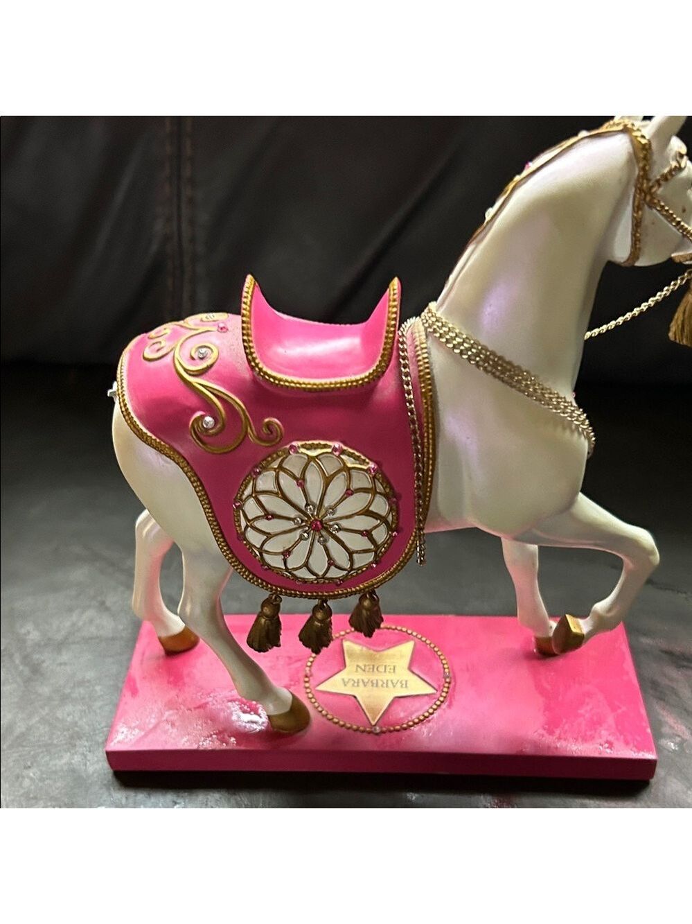 Dreamcatcher Horse Figurine - Pink and Gold - Picture 7 of 11